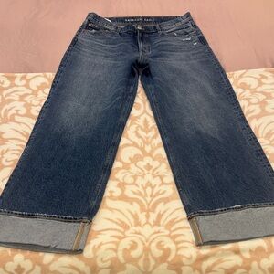 American Eagle Outfitters Dark Blue Stovepipe cuffed jeans 12 Long